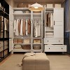 coucheta 72" Wooden Wardrobe Cabinet with 2 Doors & Hanging Rod, Narrow Tall Clothing Armoire with Adjustable Shelves, for Bedroom, Cloakroom, White - 4 of 4