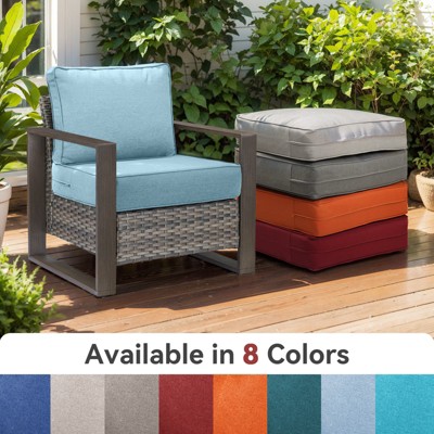 Buenhomino 6-inch Outdoor Cushion Set, 24"x24" Replacement Water Resistant Zippered Cushion for Chairs,8 Colors