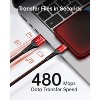 BONGEEK iPhone Charger Cable USB A to Lightning Cable,Sturdy Nylon Braided Fast Charging Cord Compatible with iPhone 6FT,Red - 3 of 4