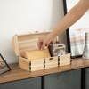 Vintiquewise Unfinished Vintage-Style Wooden Treasure Chest Dome Top Leather Bands Antique Brass Studs & Front Latch Decorative Storage Box - 3 of 4