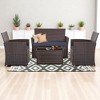 Mshliw 4-Piece Outdoor PE Wicker Furniture Set, Patio Gray Rattan Sectional Sofa with Washable Cushions for Garden, Porch, or Balcony - 3 of 4