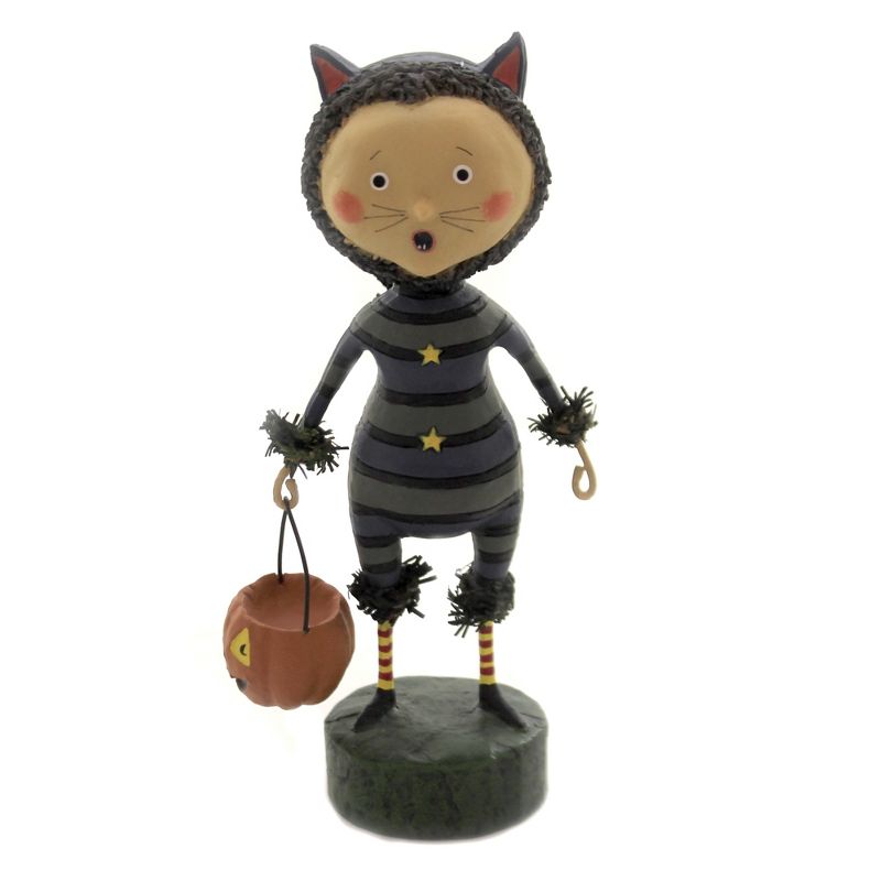 Lori Mitchell 6.5 Inch Sour Puss Pumpkin Halloween Cat Figurines, 1 of 4