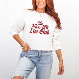 The Nice-ish List Club Distressed -  Women's Graphic Sweatshirt - 1 of 4
