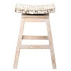 24" Carnation Coconut Shell Inlay Counter Height Barstool Brown - East At Main: Mango Wood Base, No Assembly Required - 3 of 4