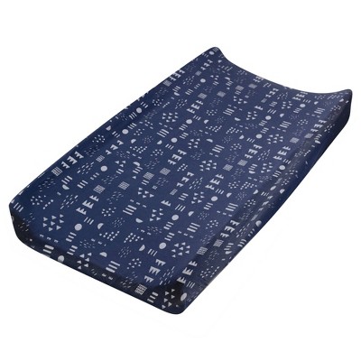 Image of Honest Baby Organic Cotton Changing Pad Cover - Pattern Play Navy