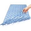 Swtroom 30 x 17 Inch Bathroom Non Slip Shower Mat with Suction Cup and Drain Hole Bathtub Nonslip Mat, Super Soft PVC Bathroom Mat Blue - 2 of 4
