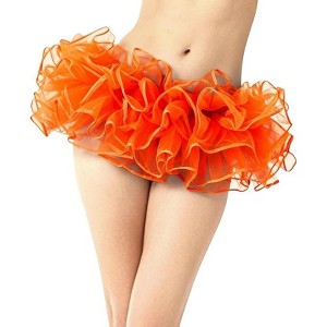 Malco Modes Women’s Puffy Tutu Skirt – Halloween Costume Tulle Underskirt for Ballet, Rave, Festival, and Party Outfits – Orange - 1 of 4