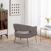 SEYNAR Modern Tufted Velvet Accent Chair with Wingback, Arms, and Metal Gold Legs for Living Room or Bedroom - 3 of 4