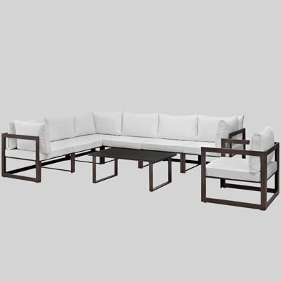 Fortuna 8pc Outdoor Patio Sectional Sofa Set - White - Modway