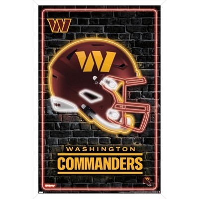 Trends International NFL Washington Commanders - Drip Helmet 22 Framed Wall Poster Prints Black Framed Version 22.375 x 34