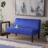 TiramisuBest Navy Blue Upholstered Settee, Button Tufted Loveseat with Wood Legs, Compact Sofa Bench for Small Spaces, Bedroom or Entryway - 2 of 4
