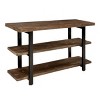Pomona 2 Shelf Console Table Brown - Alaterre Furniture: Rustic Sofa Table, Metal Frame, Wood Top, Entryway Furniture - 2 of 4