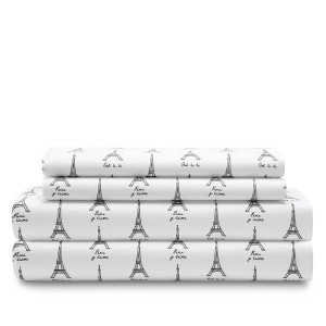 Full Printed Microfiber Sheet Set Paris - Elite Home Products