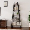 5 Tier Bookshelf, 71 Inch High Ladder Shelf, Tall Bookcase Shelf Storage Rack Organizer, Open Standing Display Shelves - 3 of 4