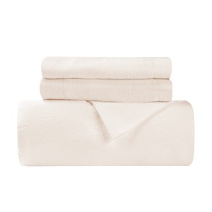 Flannel Cotton Modern Solid Fuzzy Duvet Cover Set With Pillow Shams by Blue Nile Mills - 1 of 4