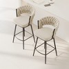 Set of 2 360¡ã Swivel Bar Chairs, Modern Cushioned Counter Stools with Ergonomic Backrest, Sturdy Metal Legs, Footrest, Ideal for Kitchen - 4 of 4