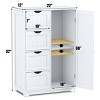 Tangkula 4 Drawer  2 Shelves Storage Cabinet Free Standing Wooden Cupboard White - 4 of 4