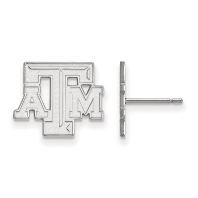 Black Bow Jewelry 14k White Gold Texas A&M Aggies NCAA Post Earrings
