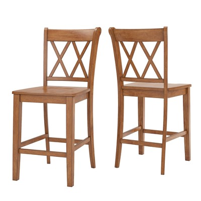 2pk 24" South Hill Double X Back Counter Height Barstools - Inspire Q