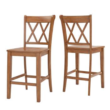 2pk 24" South Hill Double X Back Counter Height Barstools - Inspire Q