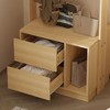 FUFU&GAGA Minimalist Light - wooden Small Wardrobe with Hanging Rod, Hooks and Drawers - 3 of 4