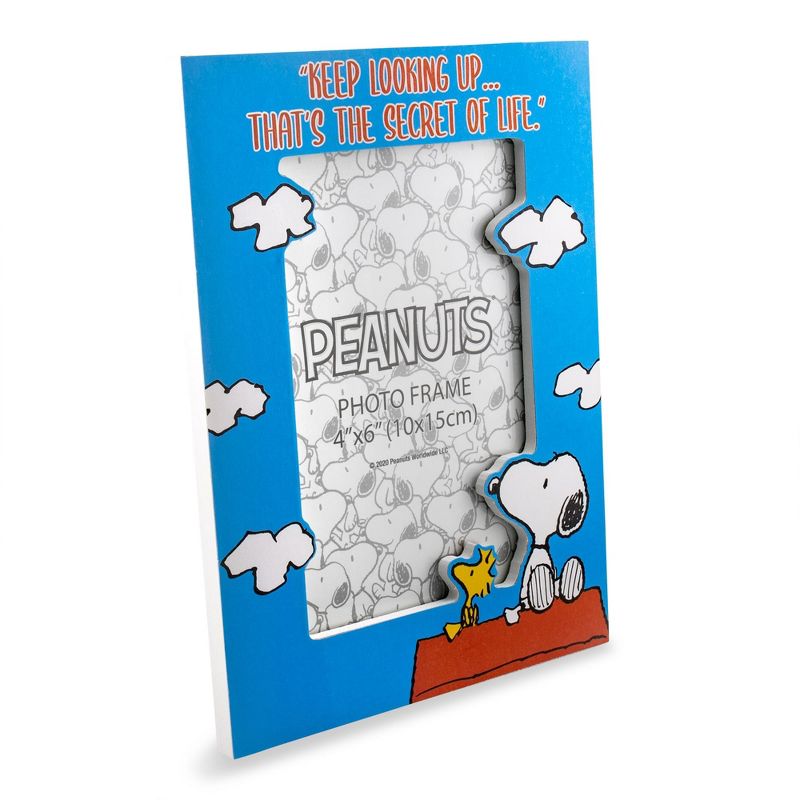 Silver Buffalo Peanuts Snoopy and Woodstock "Keep Looking Up" Die-Cut Photo Frame | 4 x 6 Inch, 2 of 10