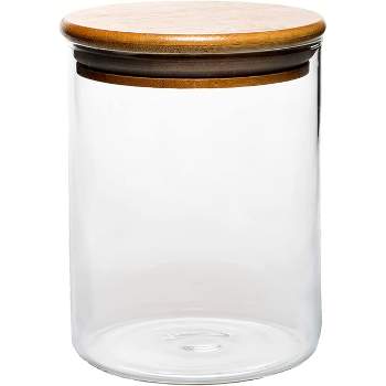 Generic Glass Jar with Bamboo Lids Urban Green, Glass Airtight food Storage  Containers, Glass Canister Sets
