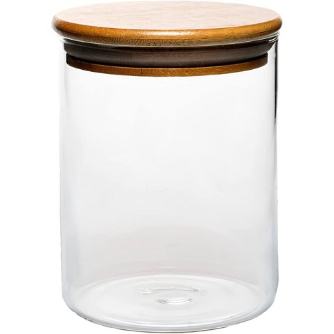 Amici Home Yosemite Glass Canister, Food Storage Jar With Airtight Seal  Wood Lid, Modern Design Jar For Dry Food, Tea, Coffee, Spices, 28-ounce :  Target