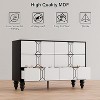 Dresser for Bedroom with 6 Drawers, 6 Drawer Dresser with Wide Chest of Drawers, Wooden Dresser Vintage Pattern Design - 3 of 4