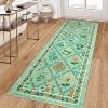 Floral Rugs for Living Room Bedroom Farmhouse Geometric Area Rugs Soft Low Pile Non-Slip Indoor Mat for Living Room Bedroom - 3 of 4