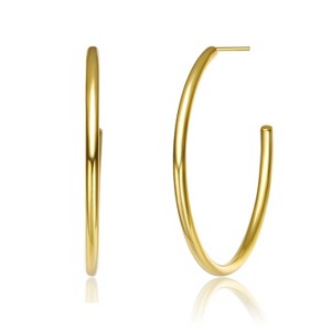 Guili Golden Luxe 14K Gold Plated Large Open Hoop Earrings, the Perfect Fusion of Classic and Contemporary Elegance to Match Any Stylish Attire - 1 of 3