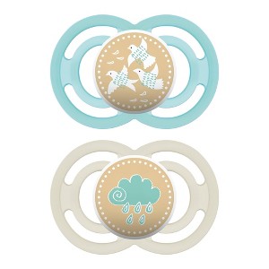 MAM Perfect Pacifier 2ct - Turquoise/White 6+ Months, Blue/White