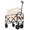 Racxily Collapsible Utility Wagon Cart-Lightweight Wagon with All-Terrain Wheels,Dual-Layer Pocket for Beach/Camping/Shopping (Foldable,225lbs) - 4 of 4