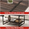 Acekool 2-Tier Coffee Table with Storage Shelf, Farmhouse Industrial Wood & Metal Center Table for Living Room, Office - 4 of 4