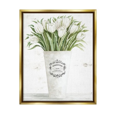Stupell Industries White Tulip Bouquet in Parisian Vase Floral Arrangement