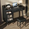 AZL1 Life Concept Vanity Table with Drawers Cabinet Charging Port Sturdy Stool Easy Assembly for Small Space Bedroom, Black, 50.5"*18.1"*9.7" - 2 of 4