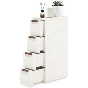Dcolora 3 Drawers Narrow Storage Cabinet, Slim Bathroom Storage Cabinet - 1 of 4