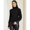 Allegra K Women's High Neck Long Sleeve Ribbed Stretch Winter Pullover Knit Sweater Top - 2 of 4