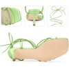 Perphy Women's Knot Lace Up Strappy Square Toe Kitten Heel Sandals - 3 of 3