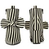 BLISSFUL STEP Bow Stripe Pointed Toe Chunky Heels Ankle Boots for Women - 2 of 4