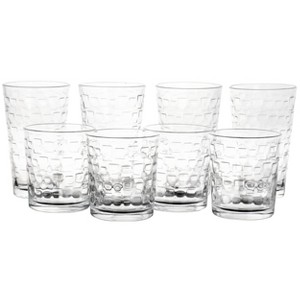 Gibson Home Canton 16 Piece Embossed Square Glassware Tumbler Set - 1 of 4