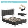Whizmax Bed Frame with Adjustable Headboard and 2 Storage Drawers, Velvet Upholstered Tufted Platform Bed Frames with Wooden Slats Support - 2 of 4