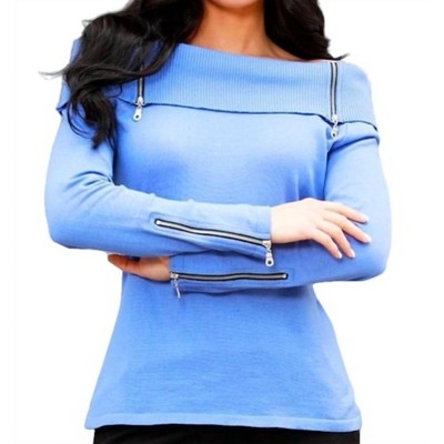 Women's Zip Cowl Sweater - Angel Apparel