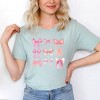 Simply Sage Market Women's Coquette Pink Bow Chart Short Sleeve Graphic Tee - 2 of 3