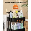 Pipishell 3-Tier Mesh Utility Cart - Rolling Metal Storage Cart with Handle & Lockable Wheels for Kitchen, Living Room & Office, Black - 4 of 4