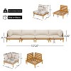 Scott Living Sacova Outdoor Acacia Wood 4-Seater Sofa, Teak Finish Frame with Beige Cushion - 4 of 4