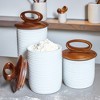 Nambe x Tom Papa Breaking Bread Canister - Ceramic Stoneware Storage Jar with Acacia Wood Lid & Silicone Seal for Fresh Food, Scandinavian Décor - 2 of 4