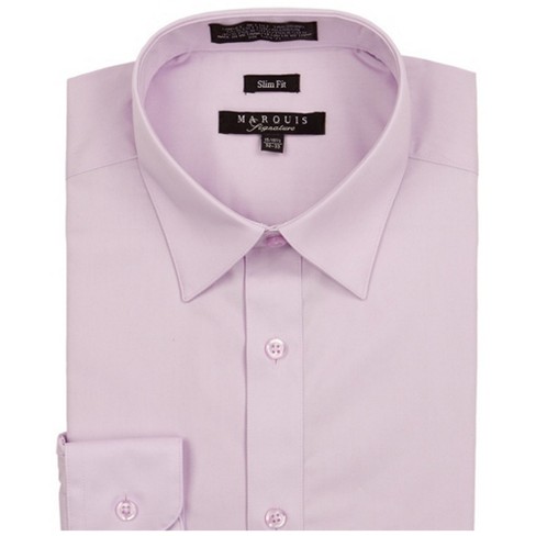 langs Op risico herwinnen Marquis Men's Lilac Purple Long Sleeve With Slim Fit Dress Shirt 16.5 /  36-37 : Target
