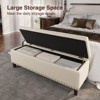 Storage Ottoman Bench, 51-Inch 30 Gallons Large Faux Leather Bench - 3 of 4