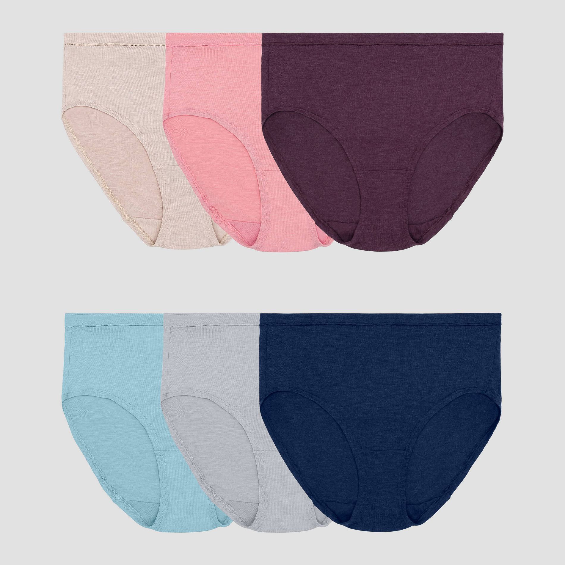 Fruit of the Loom Women's 6pk Relaxing Comfort Briefs - 8: Modal Blend, Tagless, Flat Seams, Stretch Fabric
